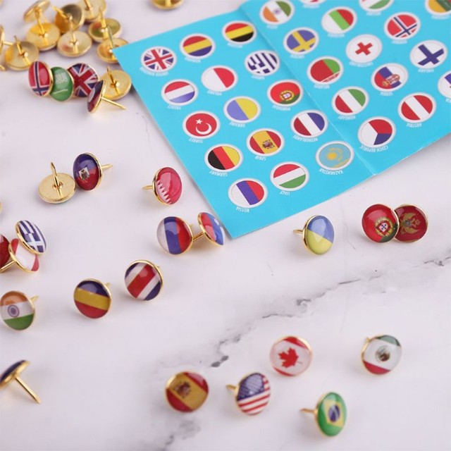 Push Pins National Flag Thumb Tacks Country Map Push Pins for